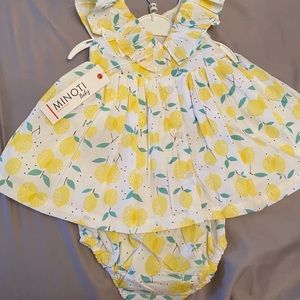 Baby dress with matching diaper cover